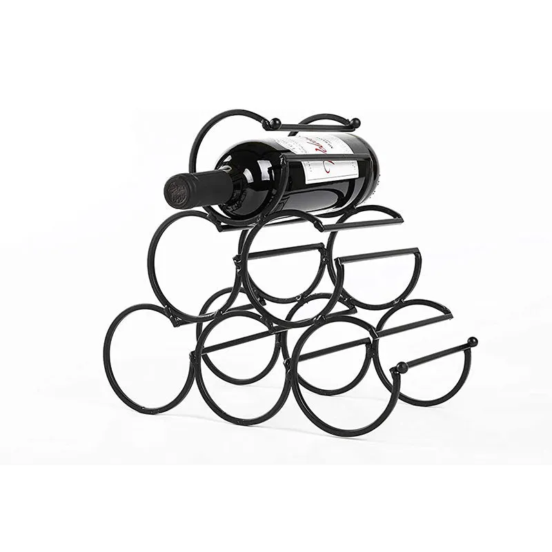 11.6”x6.3”x10.8” Iron Tabletop Wine Rack
