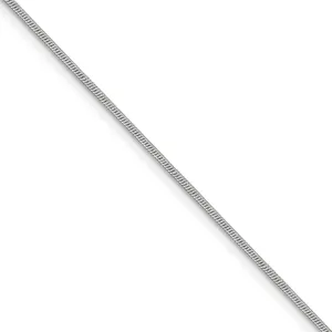 1.1mm, 14k White Gold, Round Solid Snake Chain Bracelet, 8 Inch