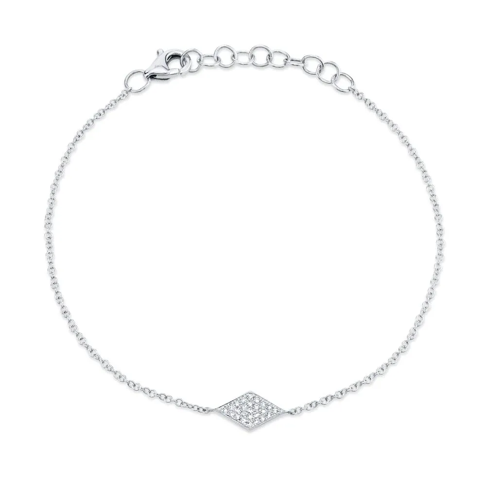 14k White Gold 0.06 Ct Diamond Bracelet