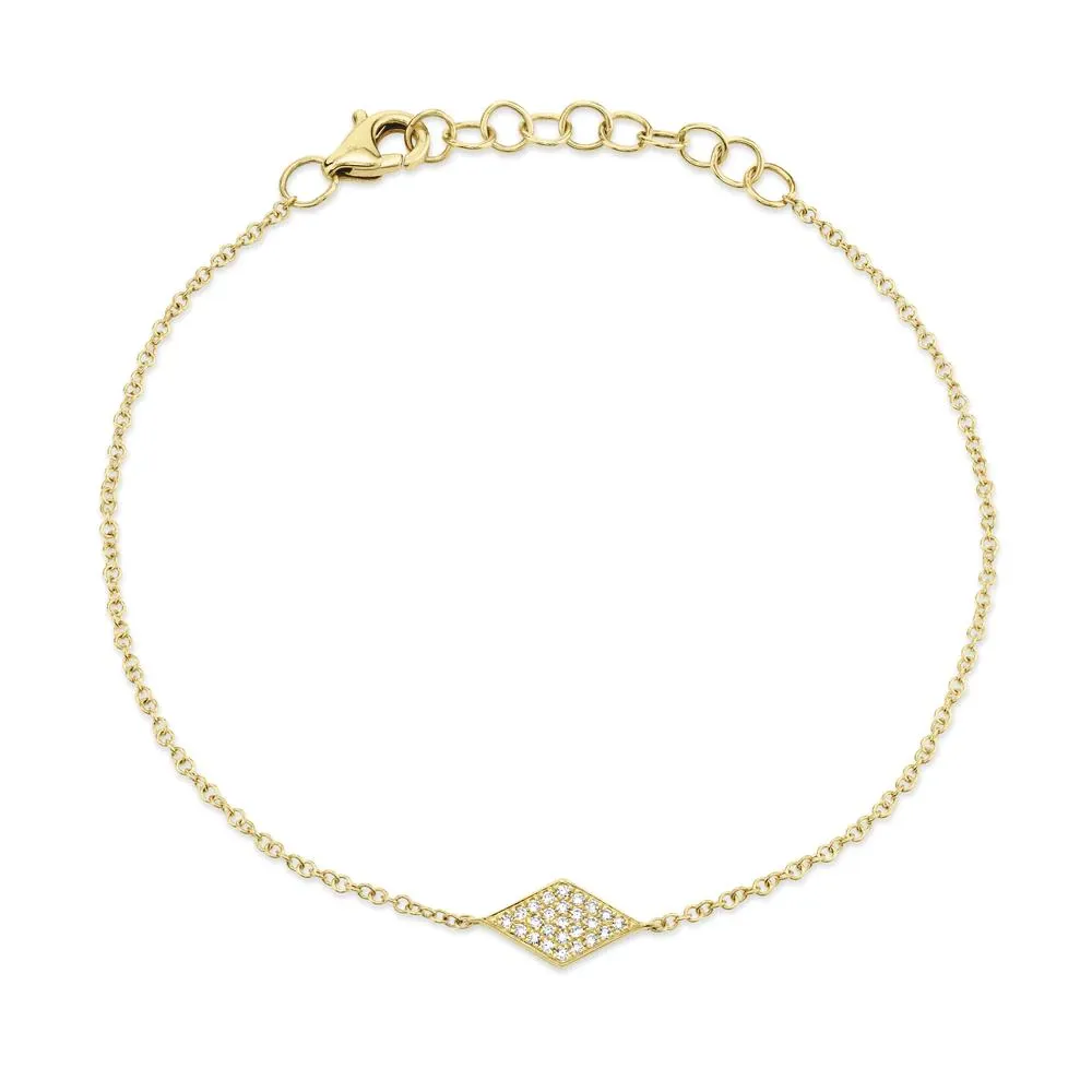 14k White Gold 0.06 Ct Diamond Bracelet