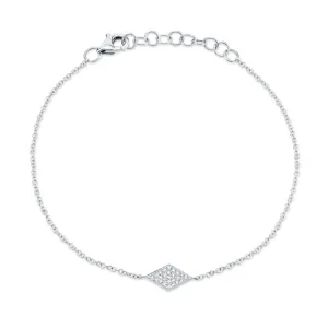 14k White Gold 0.06 Ct Diamond Bracelet