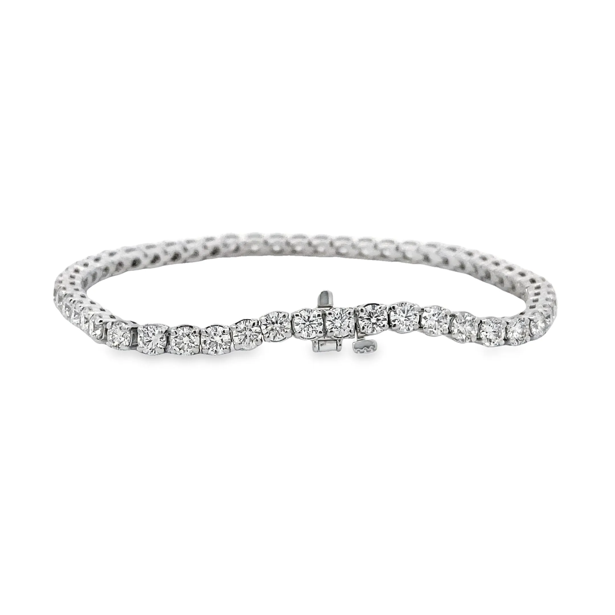 14K White Gold Diamond Tennis Bracelet - 7.25ct