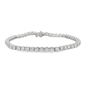 14K White Gold Diamond Tennis Bracelet - 7.25ct