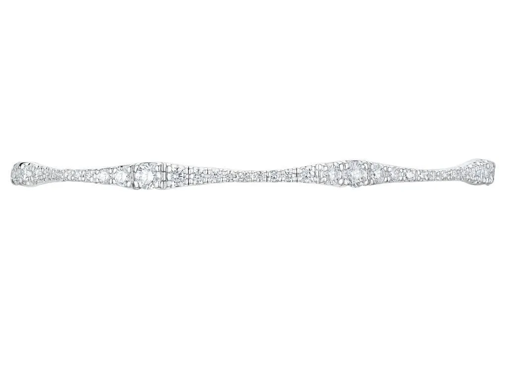 18ct White Gold 2.88ct Graduated Diamond Line Bracelet