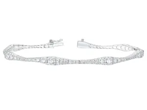 18ct White Gold 2.88ct Graduated Diamond Line Bracelet