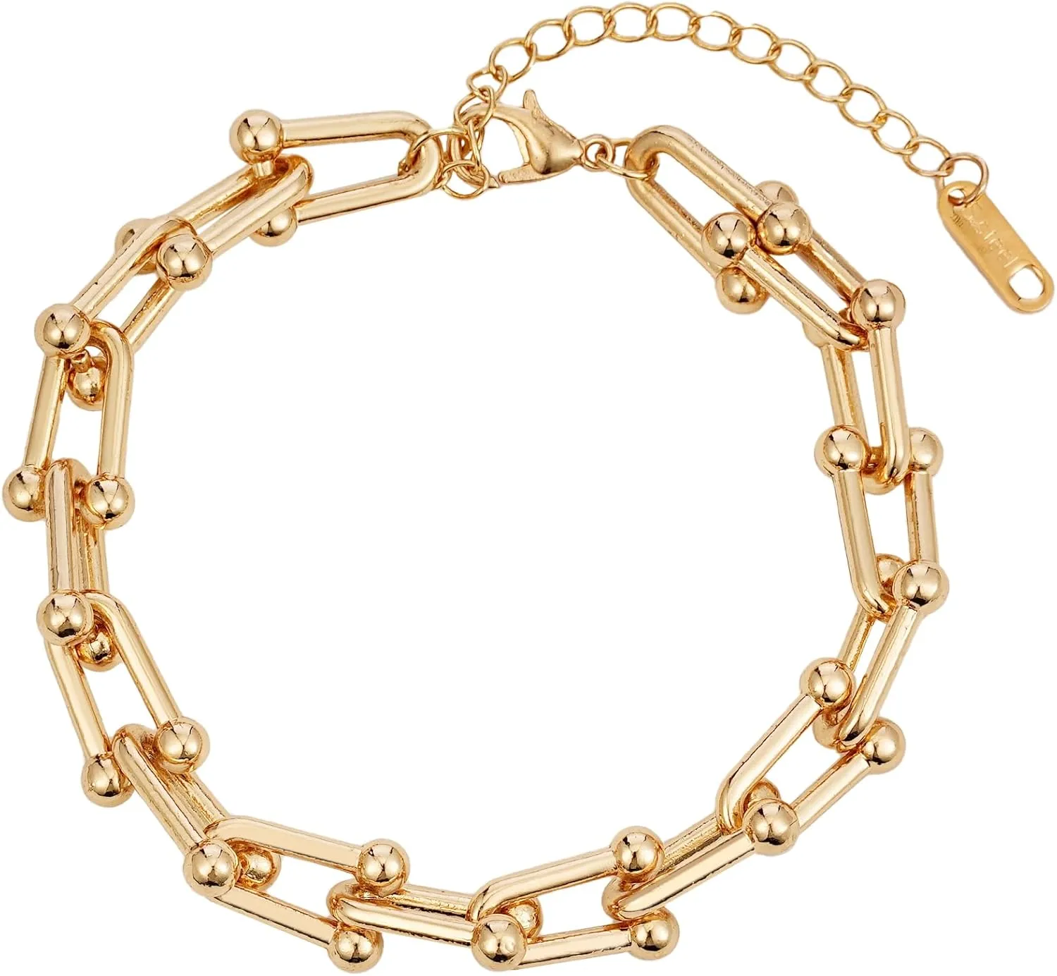 18K Gold Plated Gold Paperclip Bracelet Gold Chain Bracelet for Women Dainty Link Bracelet Gift for Her
