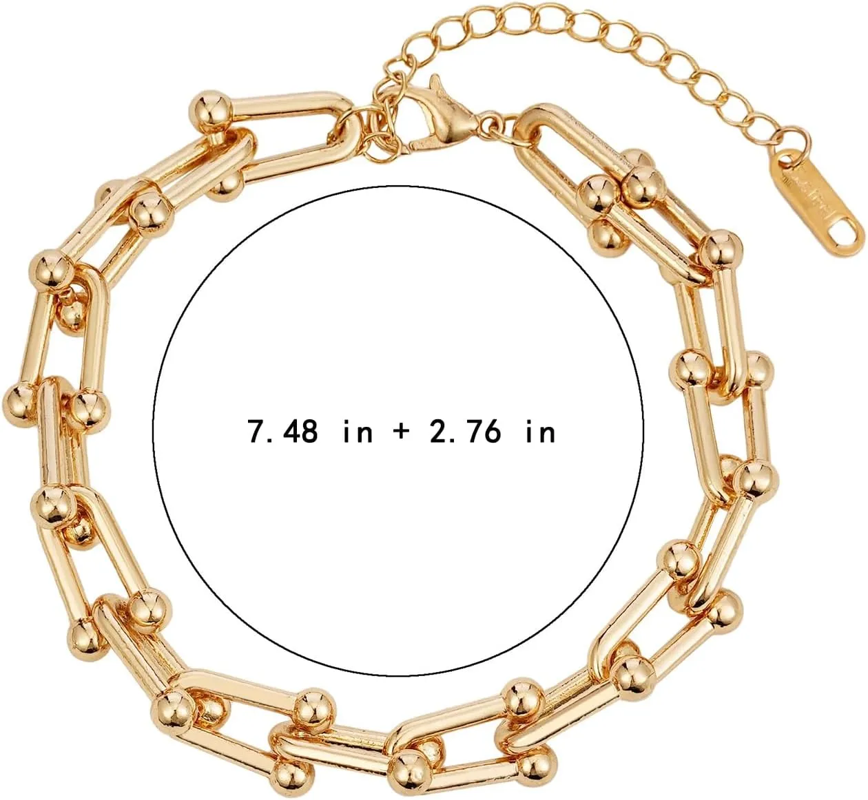 18K Gold Plated Gold Paperclip Bracelet Gold Chain Bracelet for Women Dainty Link Bracelet Gift for Her
