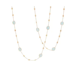 18K Gold Siviglia Aquamarine Long Necklace
