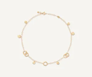 18K Yellow Gold Link & Charm Necklace