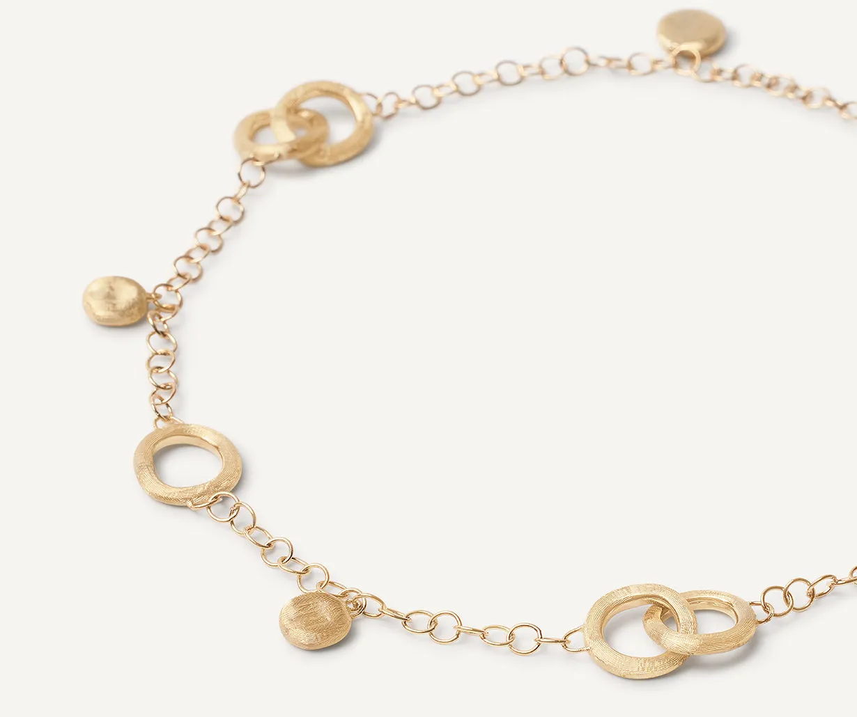 18K Yellow Gold Link & Charm Necklace