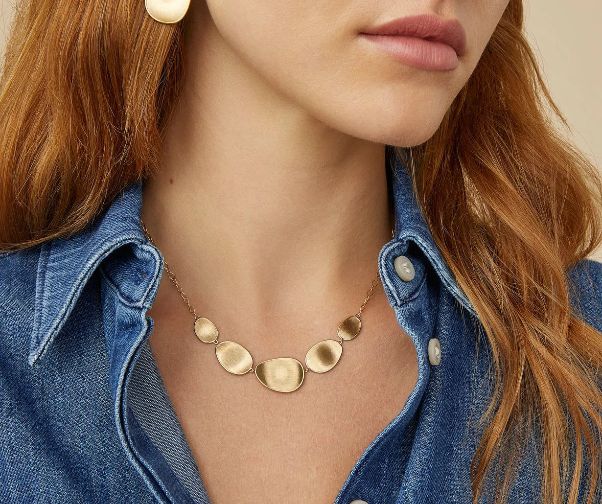 18K Yellow Gold "Halfie" Petal Necklace
