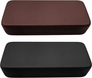 2 Pcs Hard Shell Eyeglass Case,Glasses Case Hard Shell,PU Leather Glasses Case,Hard Glasses Case