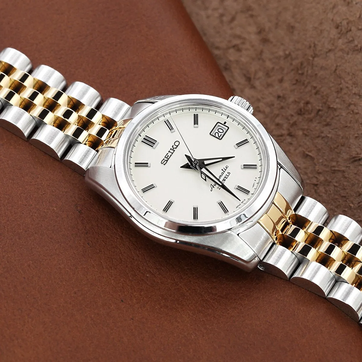 20mm Angus-J Louis for Seiko SARB035 Two Tone IP Gold