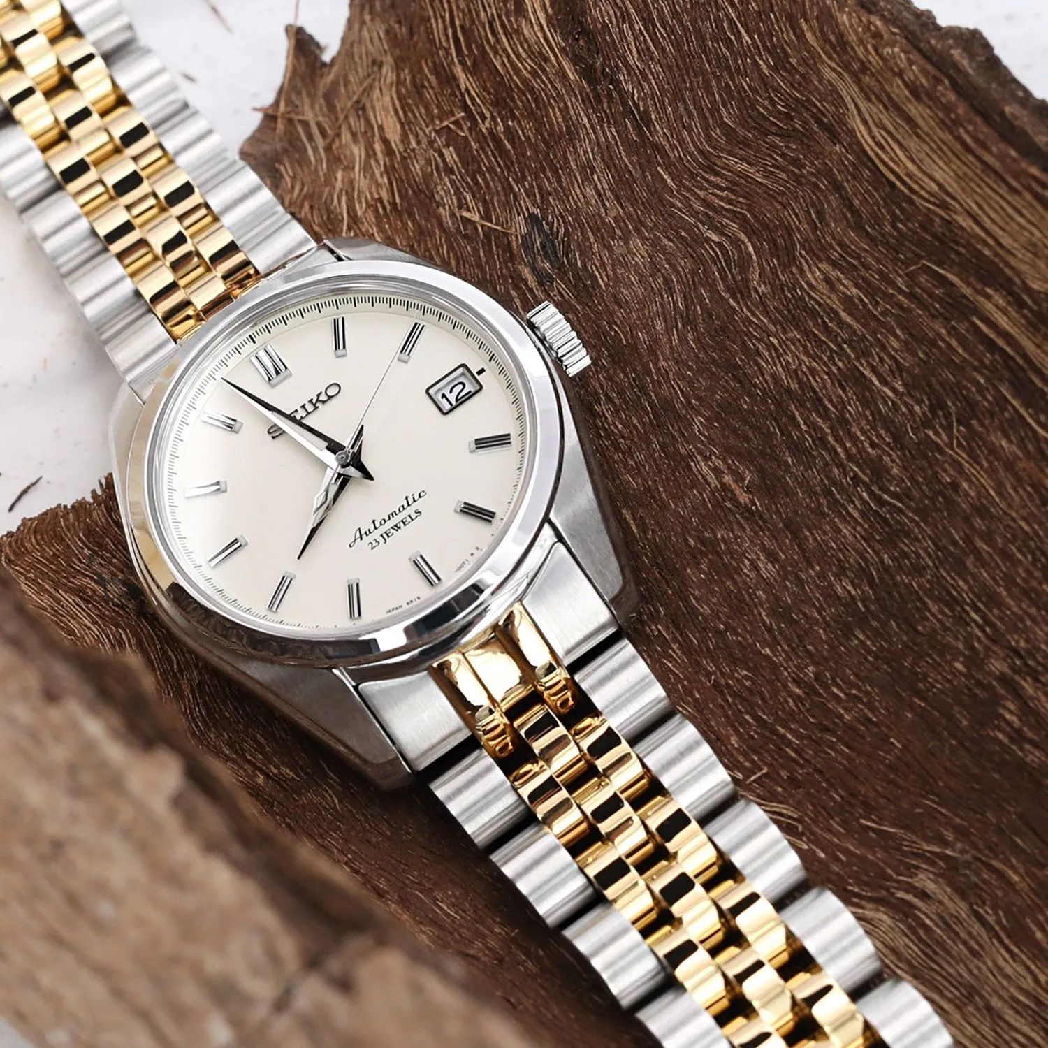 20mm Angus-J Louis for Seiko SARB035 Two Tone IP Gold