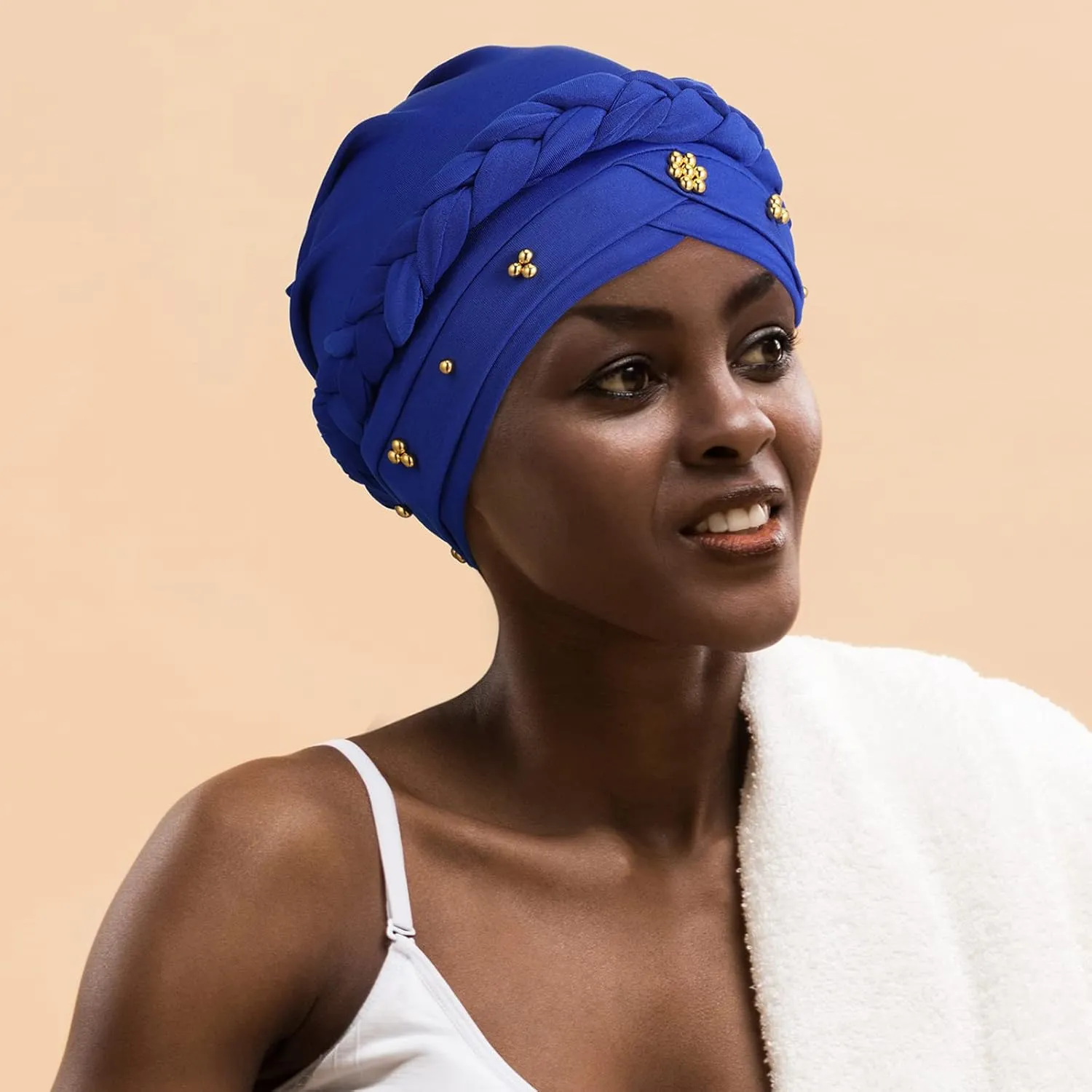 6 Pieces Turbans for Women Turban Head Wraps for African Black Women Headscarf Cap Beanie Wrap Braided
