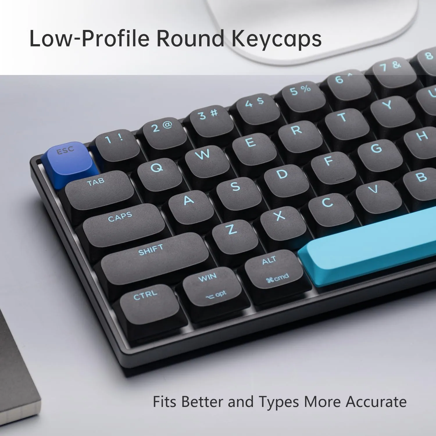 68 Key Low-Profile Mechanical Keyboard, Supports Multiple Devices, Tri-Mode Wired/2.4G Wireless/Bluetooth, 60% Compact, Compatible with Mac/Win, 1500mAh Rechargeable (Black, Brown Switch)