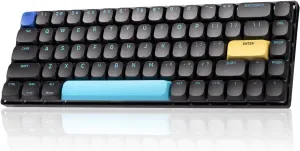 68 Key Low-Profile Mechanical Keyboard, Supports Multiple Devices, Tri-Mode Wired/2.4G Wireless/Bluetooth, 60% Compact, Compatible with Mac/Win, 1500mAh Rechargeable (Black, Brown Switch)