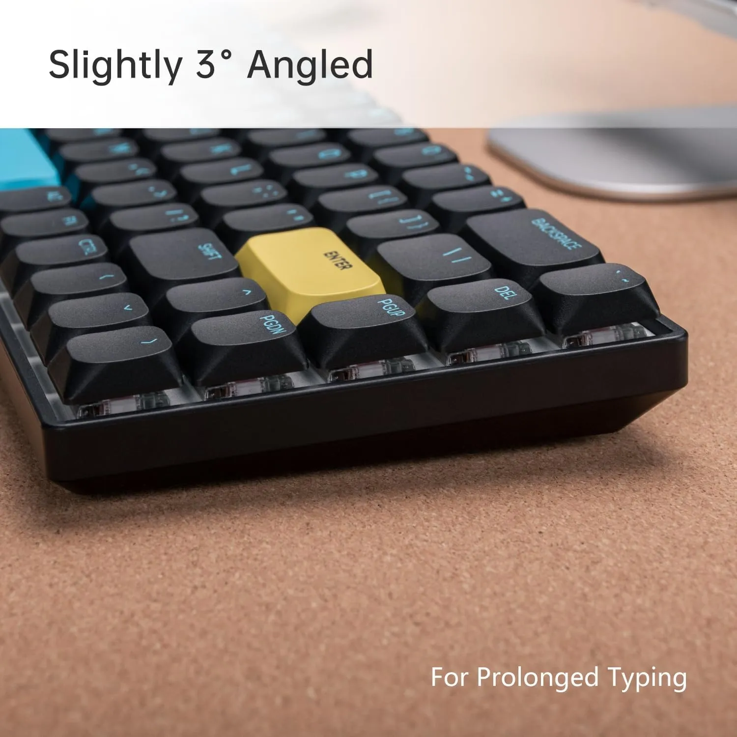 68 Key Low-Profile Mechanical Keyboard, Supports Multiple Devices, Tri-Mode Wired/2.4G Wireless/Bluetooth, 60% Compact, Compatible with Mac/Win, 1500mAh Rechargeable (Black, Brown Switch)
