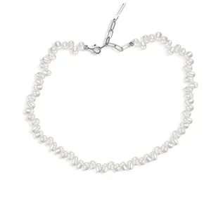 925 Silver Short Irregular Pearl Necklace