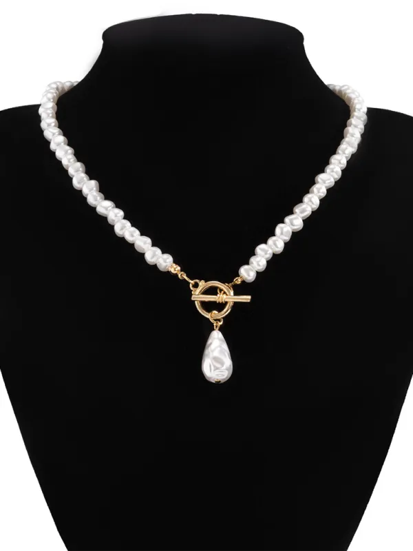 Baroque shaped pearl necklace creative irregular chain clavicle necklace