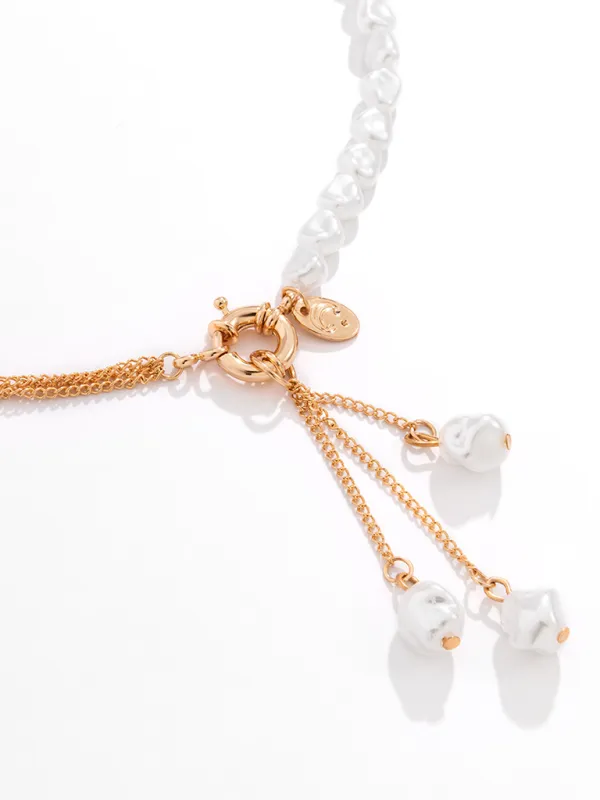 Baroque shaped pearl necklace creative irregular chain clavicle necklace