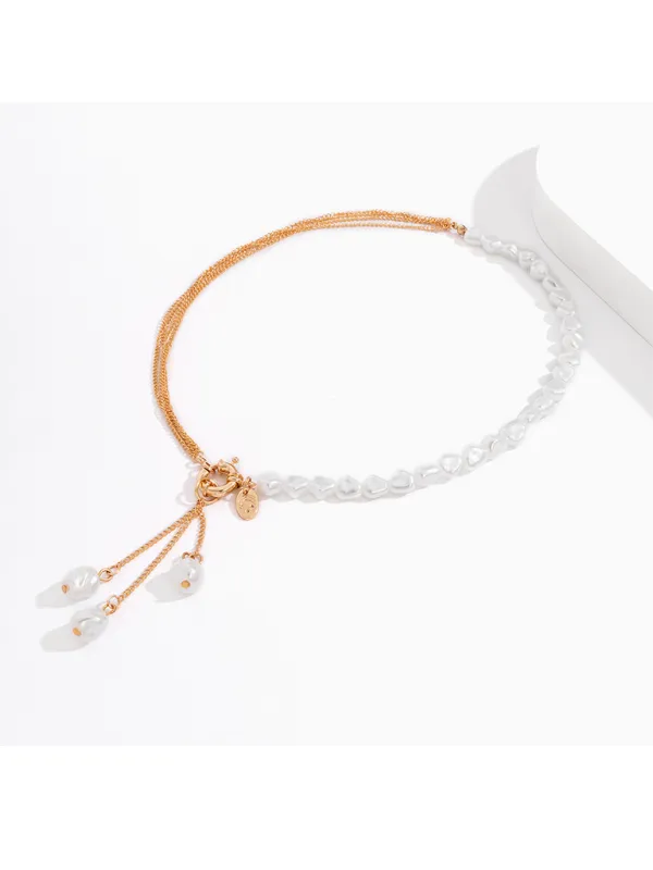 Baroque shaped pearl necklace creative irregular chain clavicle necklace