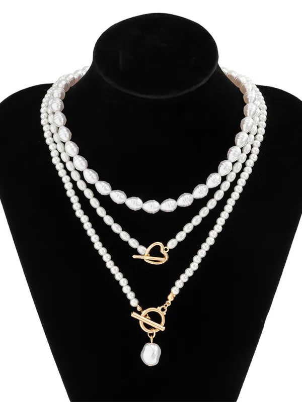 Baroque shaped pearl necklace creative irregular chain clavicle necklace
