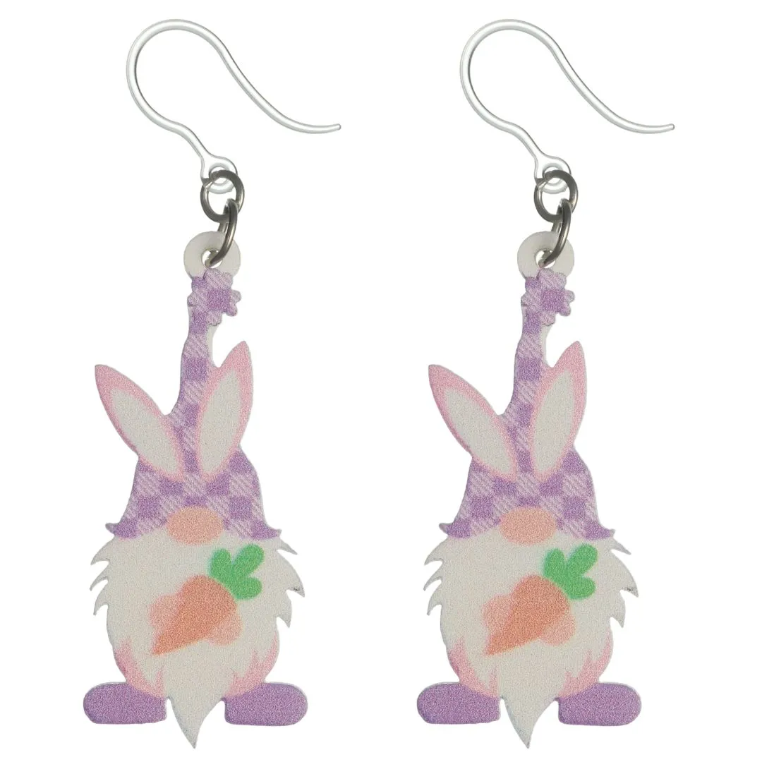 Bearded Easter Gnome Dangles Hypoallergenic Earrings for Sensitive Ears Made with Plastic Posts