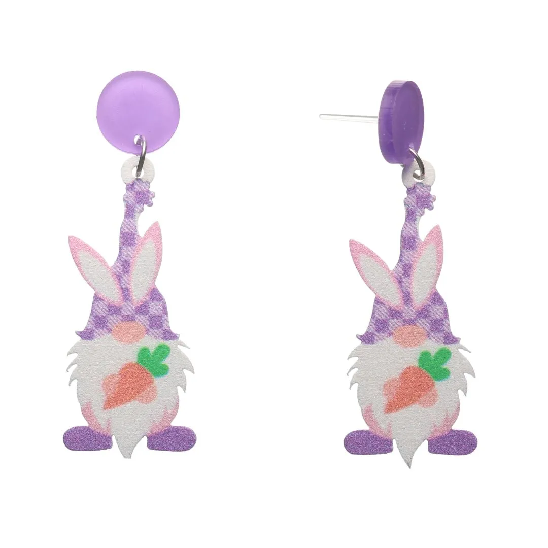 Bearded Easter Gnome Dangles Hypoallergenic Earrings for Sensitive Ears Made with Plastic Posts
