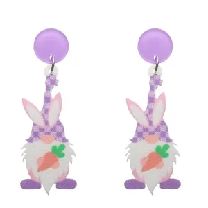 Bearded Easter Gnome Dangles Hypoallergenic Earrings for Sensitive Ears Made with Plastic Posts