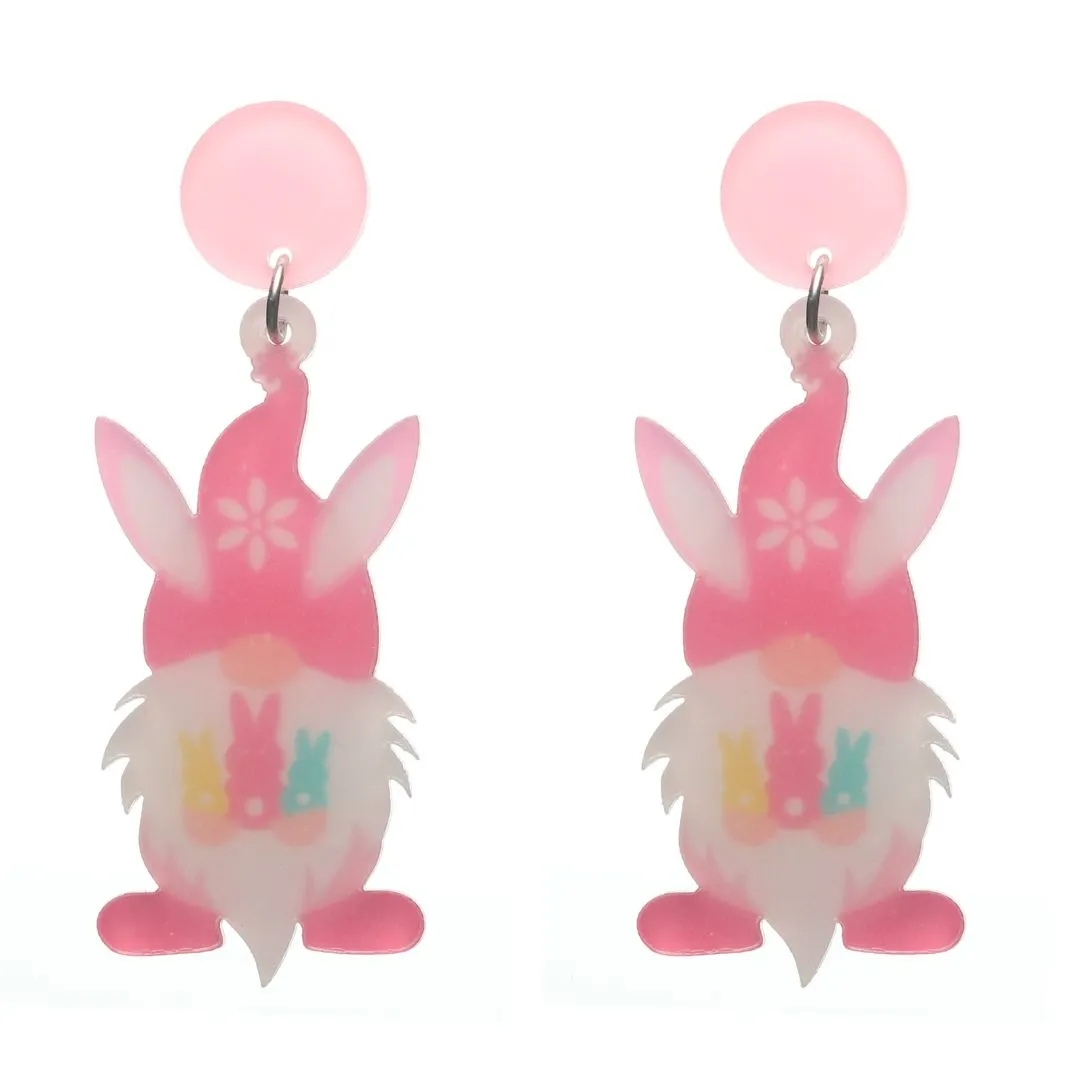 Bearded Easter Gnome Dangles Hypoallergenic Earrings for Sensitive Ears Made with Plastic Posts