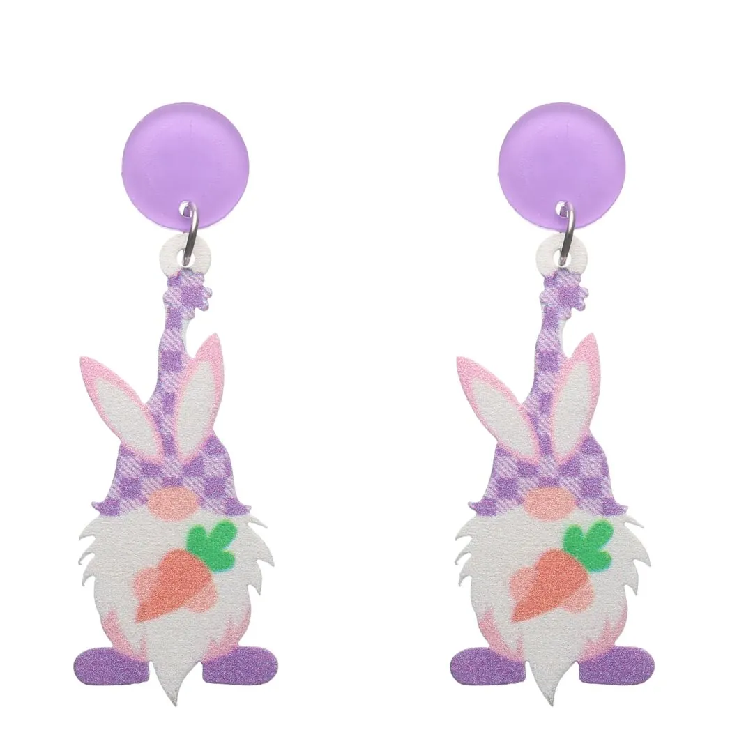 Bearded Easter Gnome Dangles Hypoallergenic Earrings for Sensitive Ears Made with Plastic Posts