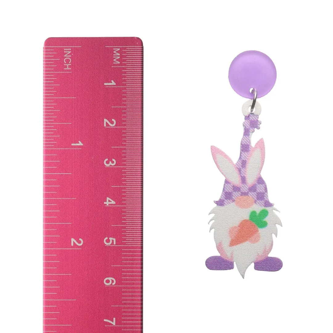 Bearded Easter Gnome Dangles Hypoallergenic Earrings for Sensitive Ears Made with Plastic Posts