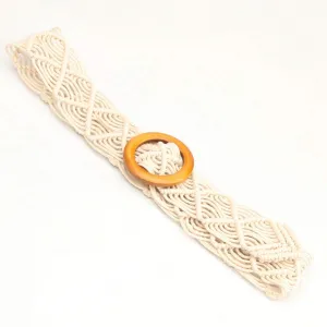 Beige Vintage Woven Belt