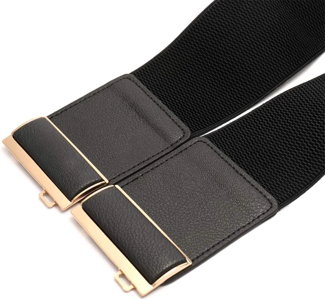 Beltox Womens 3" Wide Belt Elastic Stretch Cinch Waistband Lady Cummerband