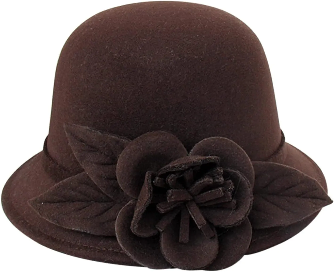 Bowler Fedora Hat with Rolled Brim Classic Wool Hats for Man Woman Halloween Prop Party Wedding Hat (G, One Size)