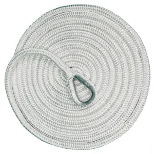 Braided Nylon Mooring Line with thimble-1/2" x 15'