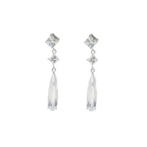 Bridal Baguette Earrings in Sterling Silver