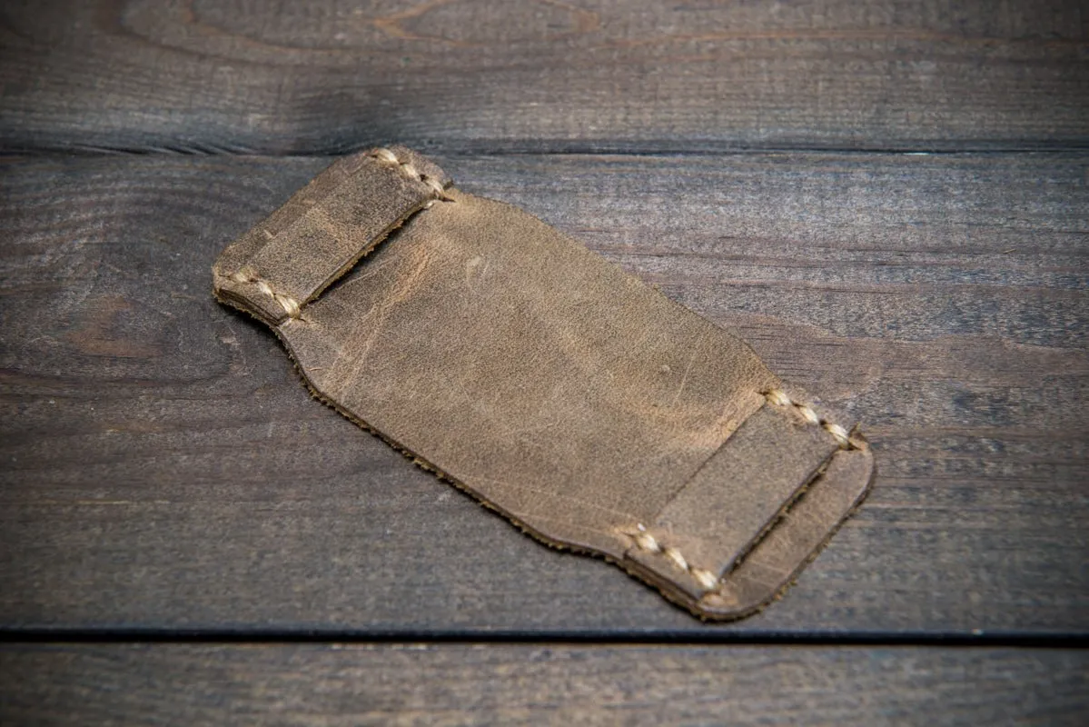 Bund-style Leather Watch Strap, Aviator model, Horween Military Olive