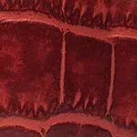 Burgundy Crocodile Textured Leather Belt