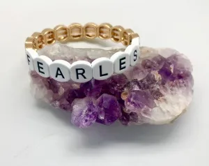 Caryn Lawn Fearless Round Tile Gold Bead Bracelet