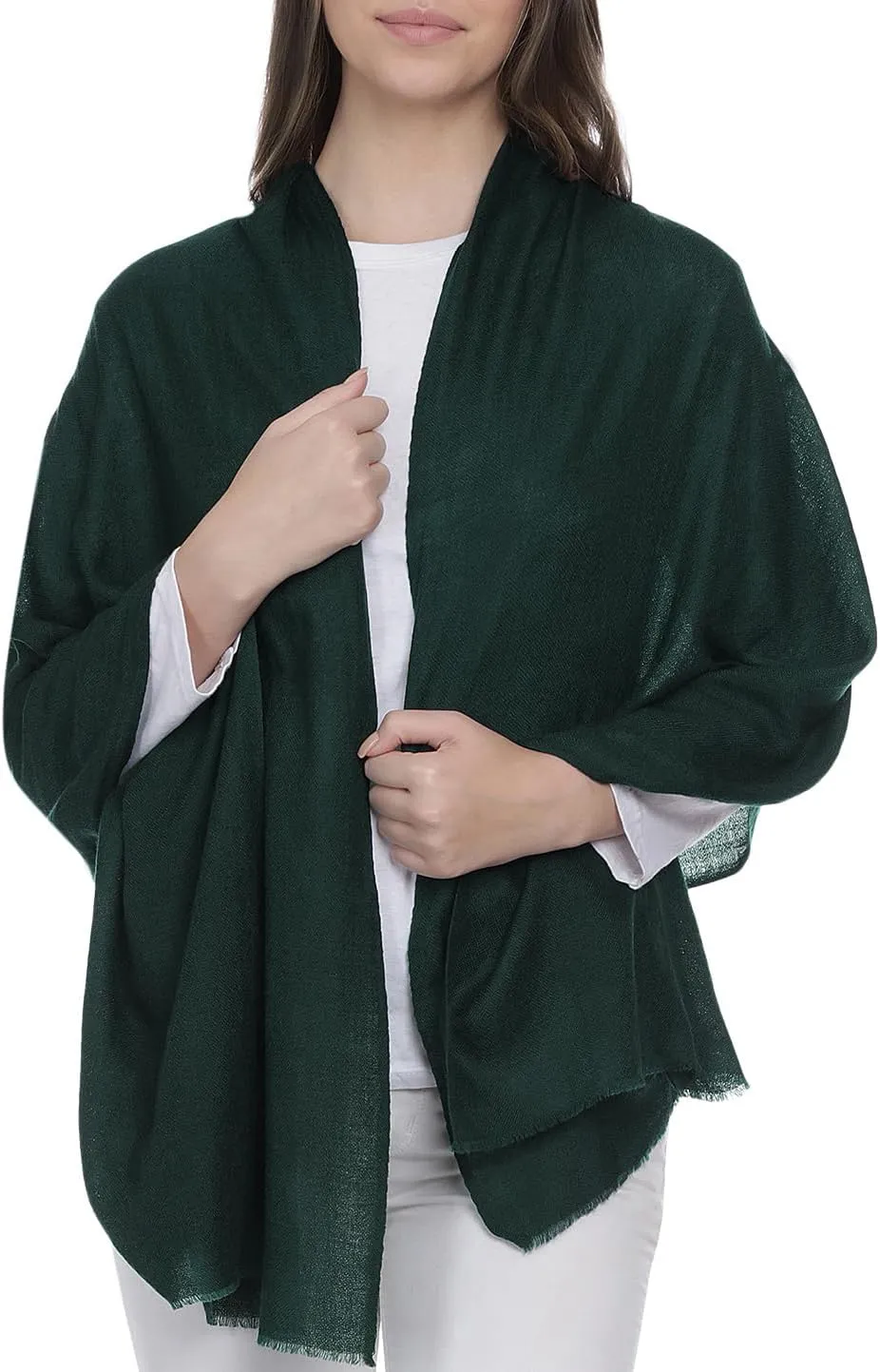 Cashmere Scarf Made in Kashmir (Gift Pack) Merino Wool Silk Cashmere Large Superfine Pashmina Unisex