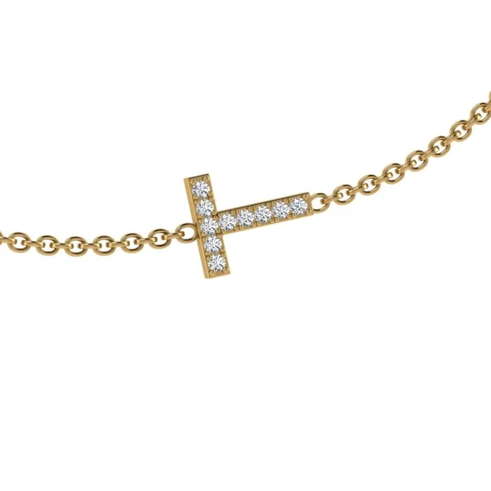 Diamond Initial Charm Bracelet