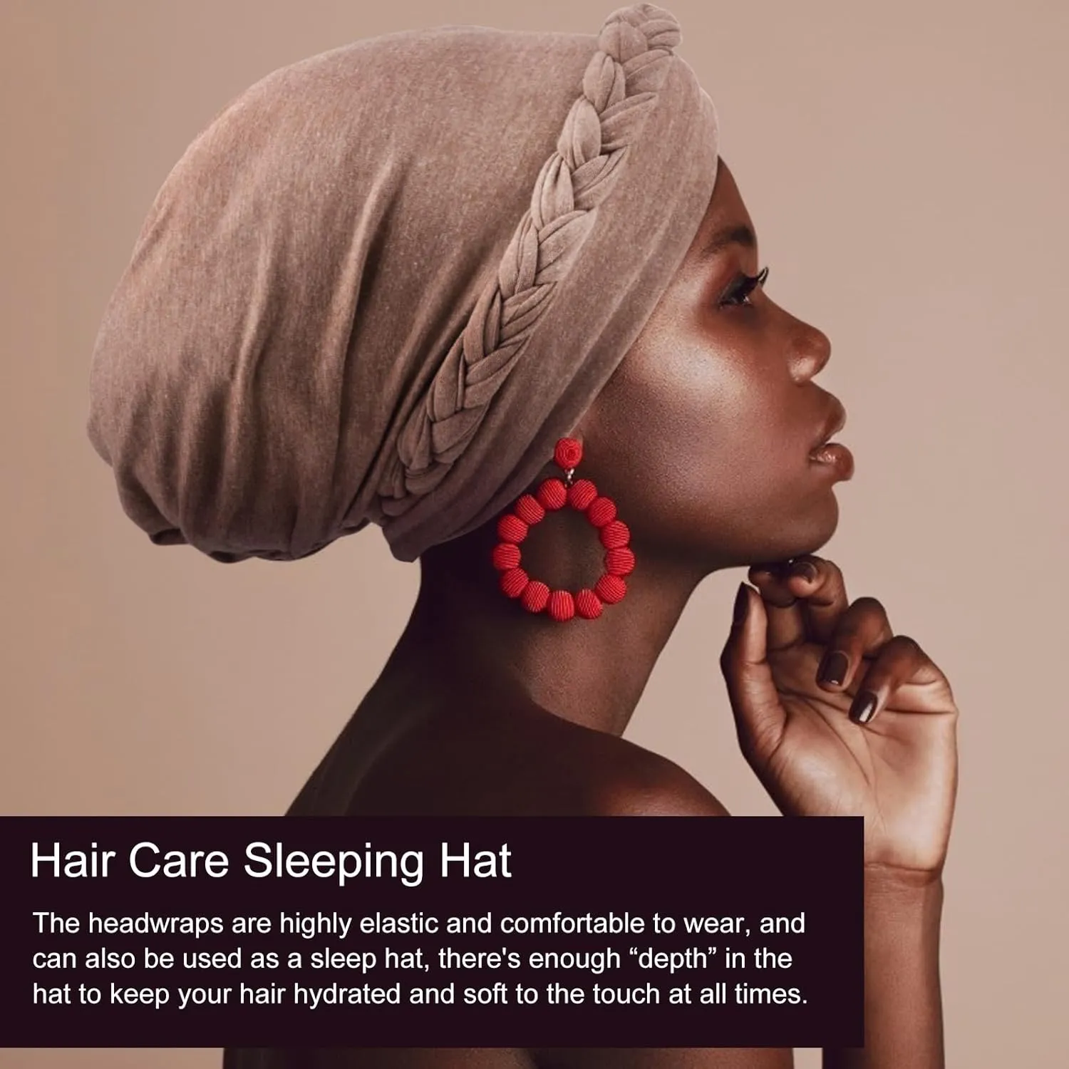 DRESHOW Turban Pre-Tied Twisted Hat Thread African Head Wraps for Black Women Chemo Cancer Cap Braid Hair Cover