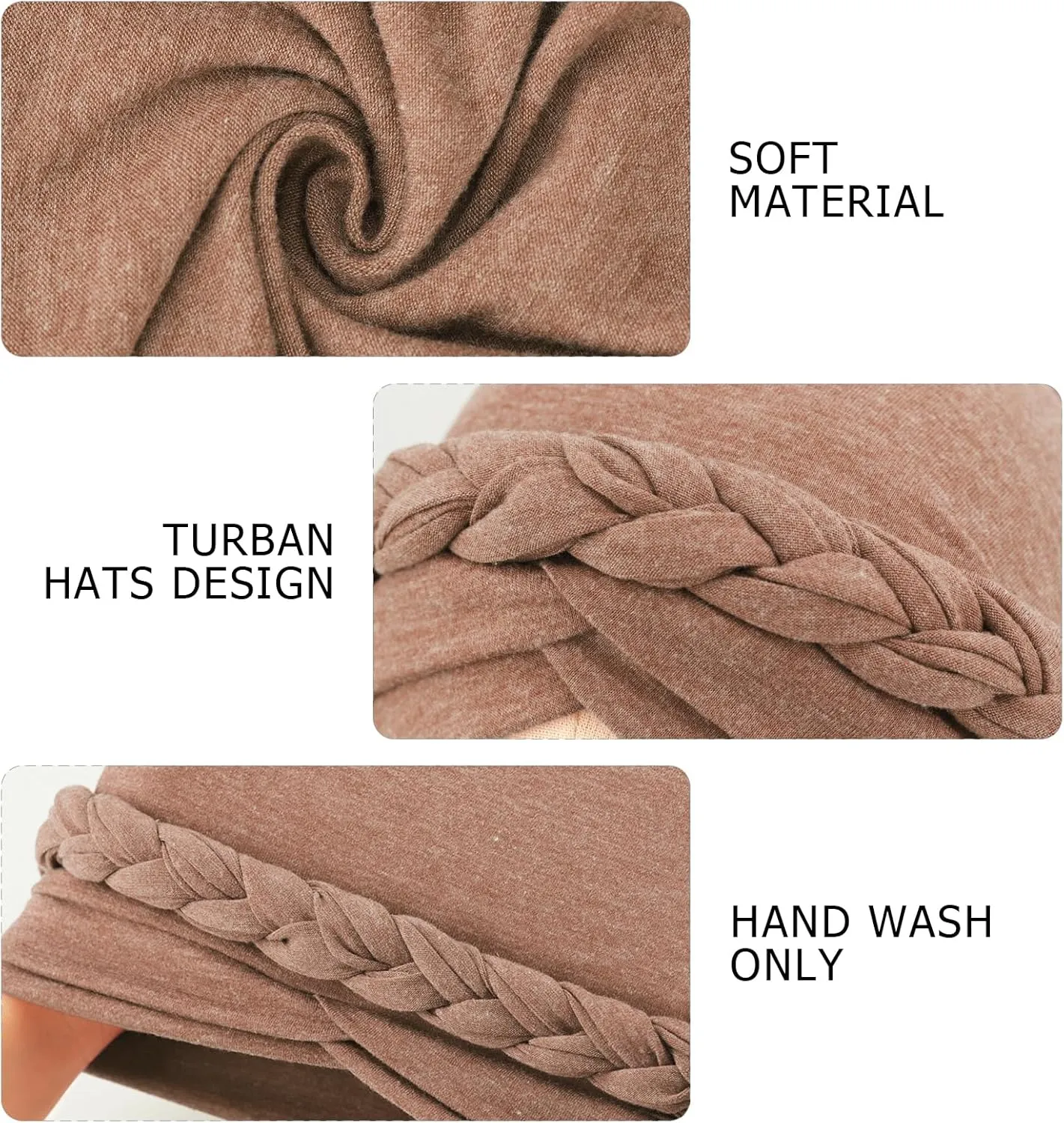 DRESHOW Turban Pre-Tied Twisted Hat Thread African Head Wraps for Black Women Chemo Cancer Cap Braid Hair Cover