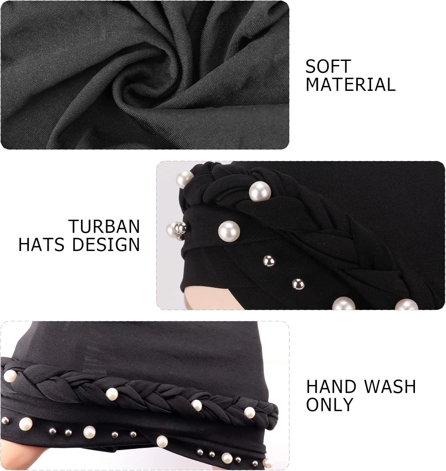 DRESHOW Turban Pre-Tied Twisted Hat Thread African Head Wraps for Black Women Chemo Cancer Cap Braid Hair Cover