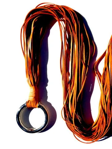 Extra Long Fringe Belt On Alpaca Orange