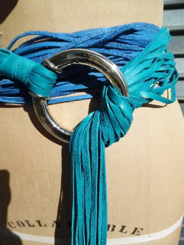 Extra Long Fringe Belt On Alpaca Orange