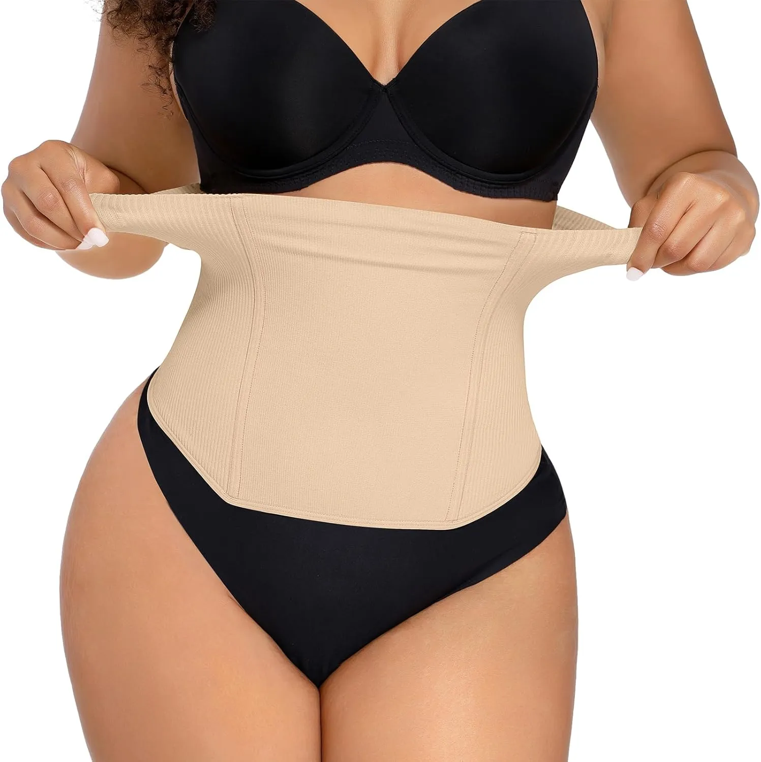 FeelinGirl Waist Trainer for Women Tummy Control Postpartum Underbust Cincher Stomach Compression Workout Belly Wrap