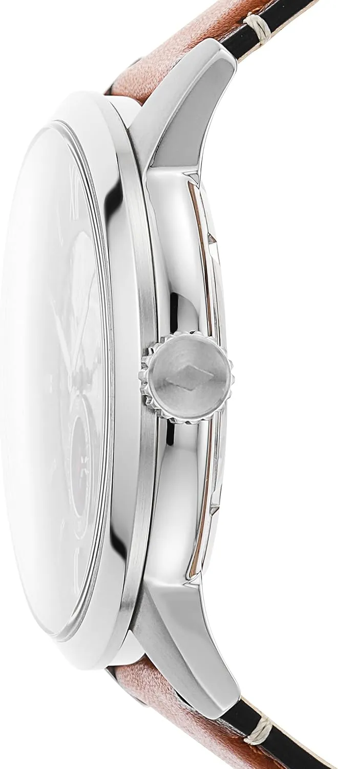 Fossil Men's Townsman Automatic Stainless Steel and Leather Two-Hand Skeleton Watch